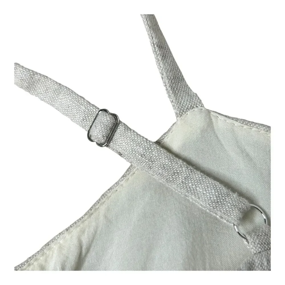 Reformation Harper Linen Romper in Oatmeal 100% Linen Size 6
